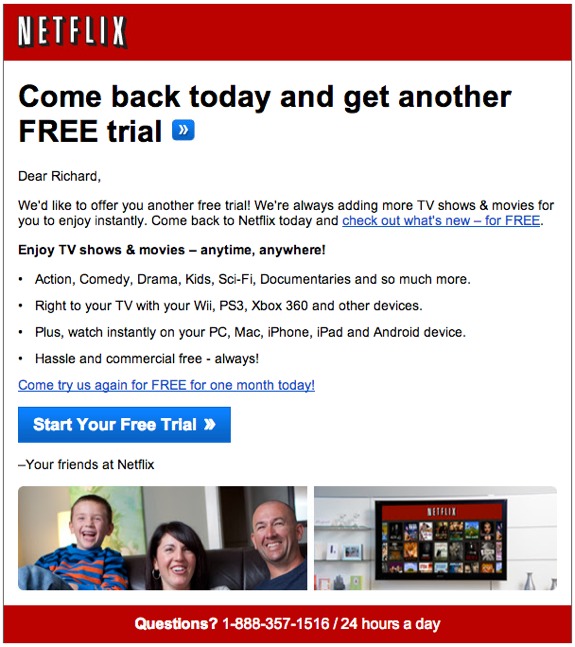 Win Back Campaign from Netflix