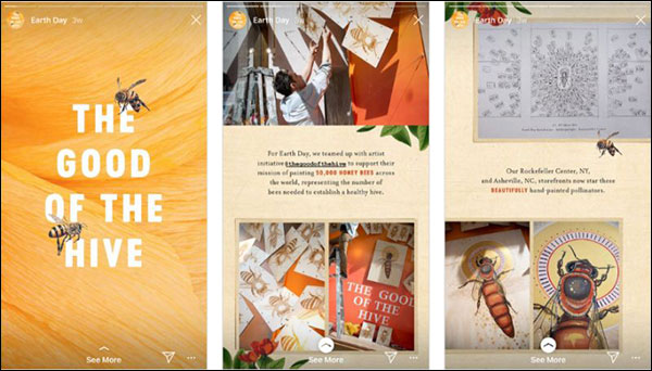 Anthropologie and The Good Hive collaborated on their Instagram Story for Earth Day